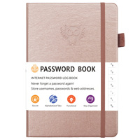 Carnet de mots de passe personnalisé A5, carnet d'adresses, annuaire téléphonique, organiseur de mots de passe en cuir PU avec logo