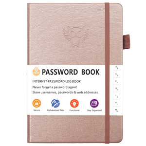 Carnet de mots de passe personnalisé A5, carnet d'adresses, <span class=keywords><strong>annuaire</strong></span> téléphonique, organiseur de mots de passe en cuir PU avec logo - Product Image 1