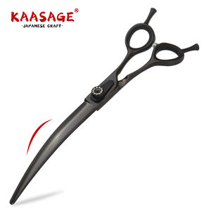 8-Inch Professionele Hondenverzorgingsschaar Japan 440c Zwart Roestvrij Staal Extreem Gebogen Handige Functies - Product Image 1