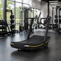 Tapis roulant avec bande de course incurvée à lamelles et résistance magnétique réglable pour l'entraînement cardio commercial en salle de sport