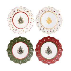 Thân Thiện Với Môi Giáng Sinh Đầy Màu Sắc Bộ Đồ Ăn Sơn Tấm Gốm Món Ăn Với Mô Hình Nhà Máy - Product Image 2