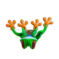 Statua di Rana Alberello con Occhi Rossi Stampata in 3D Personalizzata in PLA, Decorazione da Scrivania, Collezione di Statue Animali