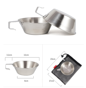 Tazón de acero inoxidable para cocinar y beber al aire libre, con asa en forma de U, 300 ml, acero inoxidable 304, taza con asa en forma de U - Product Image 2