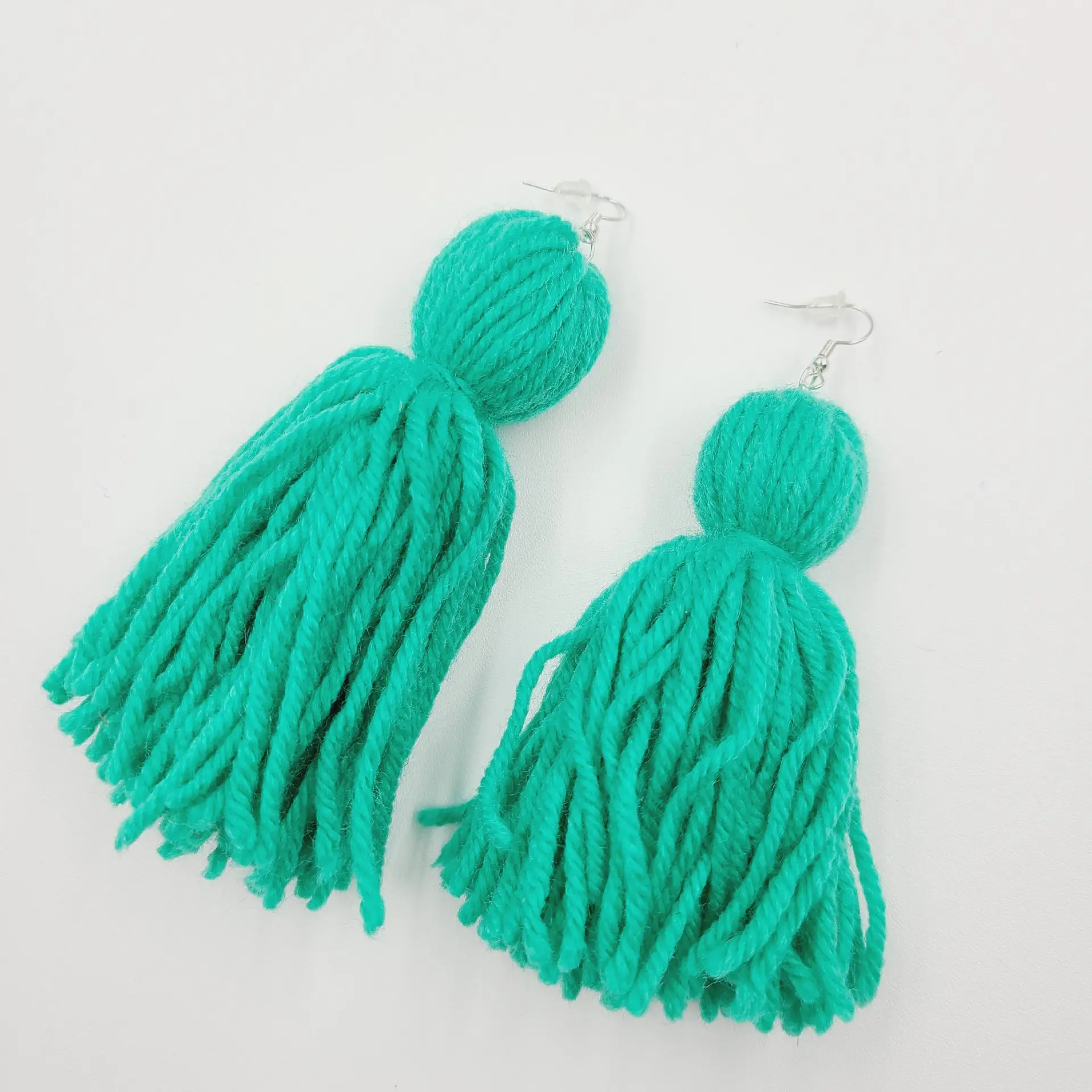 H&P creative fashion multi color tassel earrings women boho earrings handmade cotton long tassel earring