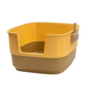 Bac à litière <span class=keywords><strong>pour</strong></span> <span class=keywords><strong>chat</strong></span> semi-fermé <span class=keywords><strong>de</strong></span> qualité supérieure, spacieux et durable avec pelle <span class=keywords><strong>pour</strong></span> la formation <span class=keywords><strong>de</strong></span> litière <span class=keywords><strong>pour</strong></span> <span class=keywords><strong>chat</strong></span> en intérieur et l'utilisation quotidienne - Product Image 1