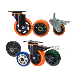 SQ Langlebig angepasst rueda de <span class=keywords><strong>3</strong></span> 4 5 6 8 10 Zoll Kunststoff TPR PU <span class=keywords><strong>PVC</strong></span> Gummi Wagenräder Hochleistungs-Handwagen rolle - Product Image 6