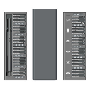 Juego de destornilladores para reparación de teléfonos móviles Glede Grete, puntas magnéticas de acero aleado S2 para teléfonos inteligentes y relojes, kit de herramientas 45 en 1 - Product Image 1
