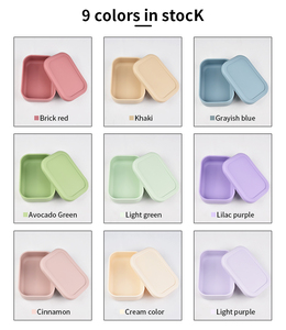 Boîte à lunch rectangulaire en silicone, récipient de stockage alimentaire étanche, compatible micro-ondes, boîte bento pour enfants et adultes, préparation de repas pour pique-nique - Product Image 6