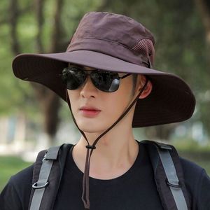 Chapeau de soleil d'été en gros pour hommes et femmes, protection solaire, chapeau bob à large bord, imperméable, respirant, personnalisé, pour la pêche - Product Image 4