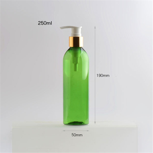 IBELONG 250Ml Màu Xanh Trắng Hổ Phách Rõ Ràng Màu Xanh Lá Cây Đen Vòng Vai PET Nhựa Mỹ Phẩm Dầu Gội <span class=keywords><strong>Lotion</strong></span> Chai Với Vàng <span class=keywords><strong>Lotion</strong></span> Bơm - Product Image 5