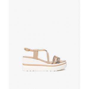 Sandalo con Zeppa da Donna Nero Giardini Beige E513512D Stile Platform - Product Image 1