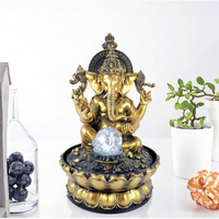 Zen méditation intérieur table Ganesha fontaine d'eau boules de cristal asie du sud-est Style inspiré Feng Shui dieu hindou décor à la maison