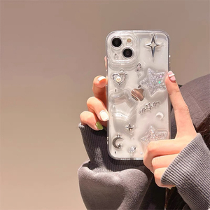 Étui de téléphone portable pour femme en style coréen anti-chute entièrement enveloppé de paillettes transparentes pour <span class=keywords><strong>iPhone</strong></span> <span class=keywords><strong>14</strong></span> 17 <span class=keywords><strong>Pro</strong></span> <span class=keywords><strong>Max</strong></span> 16 13 12 11 - Product Image 2