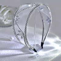 Serre-tête de mariée fait main en dentelle ajourée avec strass blancs, idéal pour mariage, quotidien, rendez-vous galants et fêtes