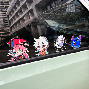 Resistente UV olografico divertente trasferimento auto adesivi adesivi personalizzati in vinile Anime che spuntano corpo auto adesivi per finestra Peeker adesivi - Product Image 5