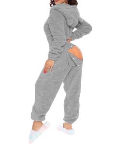 Combinaison décontractée pour femmes, respirante, en spandex/polyester, à capuche, manches longues, coupe ample, pour la maison - Product Image 6