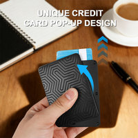 Dompet Minimalis Kancing Kain PU Anti RFID Ultra Tipis untuk Kartu Kredit Grosir