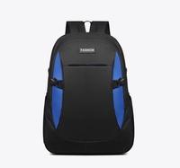 Sac pour ordinateur portable multi-poches résistant à l'eau, bleu et noir, tendance, pour le bureau, l'université, le campus, pour hommes et femmes