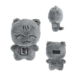 Peluche de Gato Gris Personalizado OEM con Bajo MOQ, Juguete de Peluche de Animal, Regalo para Amigos, Colgante para Mochila - Product Image 1