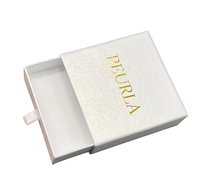 Boîte à bijoux compacte 2026 avec logo en feuille d'or, boîte de présentation coulissante en carton de luxe pour bijoux, emballage cadeau avec doublure en satin