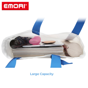 Bolsa de compras promocional de algodón y poliéster reutilizable con logotipo impreso personalizado - Product Image 3