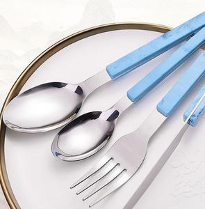Simple Chinese Trend Western-Style Tableware Set 430 Stainless Steel Handle Knife Fork Spoon Flatware Sets