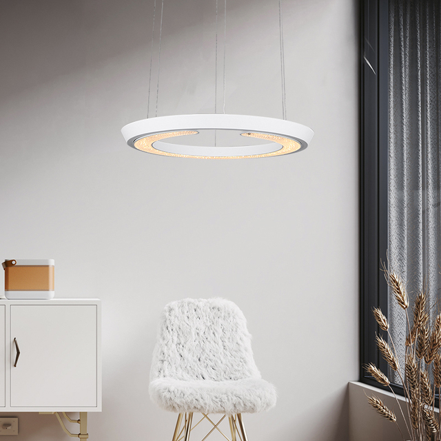 Intelligent Dimming Acrylic Led Lighting Modern Round Pendant Ceiling Lights Ring Chandelier