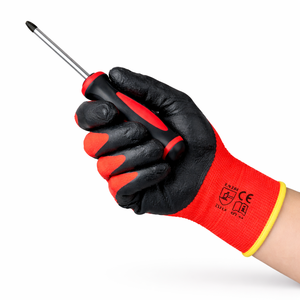 Guantes de trabajo de poliéster recubiertos de látex, fabricados en Vietnam, con palma y dedos recubiertos, muñequera elástica, guantes de seguridad para jardinería - Product Image 4