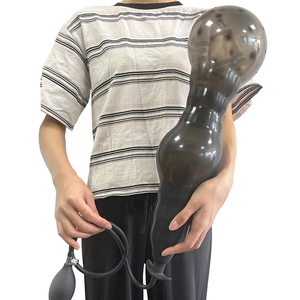 Enorme spina anale nera flessibile espandibile gonfiabile impermeabile 160g di testa innovativo prodotto del sesso - Product Image 1