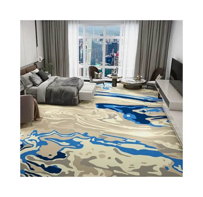 Lã personalizada de luxo e Nylon Axminster Quarto Tapetes Sala Hotel Tapete Parede a Parede