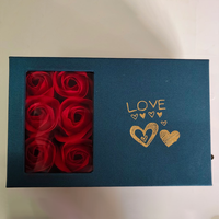 [En Stock] regalo del Día de San Valentín 6 jabón rosas flor caja de regalo conjunto collar anillo pendientes joyería embalaje caja de almacenamiento conjunto