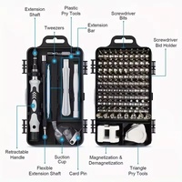 Ensemble d'outils électroniques magnétiques multifonctionnels pour la réparation de téléphones mobiles, avec 115 pièces, 1 longueur, tournevis de précision, tête de tournevis, couvercle