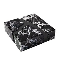 Table basse rectangulaire minimaliste moderne de designer italien motif vache marbre blanc noir craquelé pour meubles de salon
