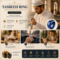 Bague Tasbih 2026 : Nouveauté, Cadeau Idéal pour Musulmans – Tasbih Intelligent de Comptage, Chapelet Électronique Zikr Tasbeeh