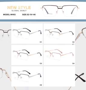 Marcos de anteojos de metal de moda Anti-Blue Light Round & Lightweight Thin Design Lentes planas óptimas para damas Visión vidente - Product Image 3
