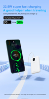 Gadgets technologiques Alimentation de secours mobile Affichage numérique USB portable 22.5W Banque d'alimentation à charge rapide 10000mah