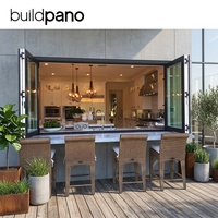 Ventanas Plegables de Aleación de Aluminio de Diseño Moderno, Resistentes a Huracanes y al Viento, para Cocina y Exteriores