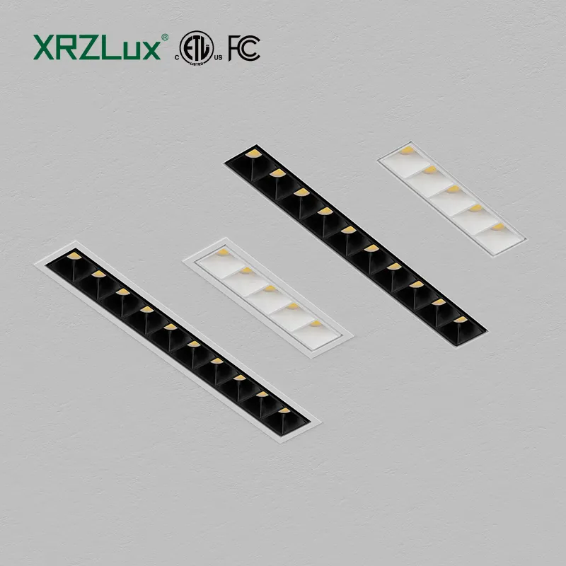 Xrzlux Led Rechthoekige Verzonken Aluminium Spotlight 5/10 Hoofden Verzonken Lineaire Licht AC110-220V Led Plafondlamp Binnenverlichting