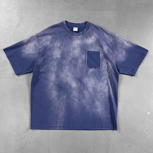 Chemise à manches courtes pour homme en coton 100% coupe classique, style rétro décontracté, imprimée, avec poches déchirées et usées, style streetwear - Product Image 2