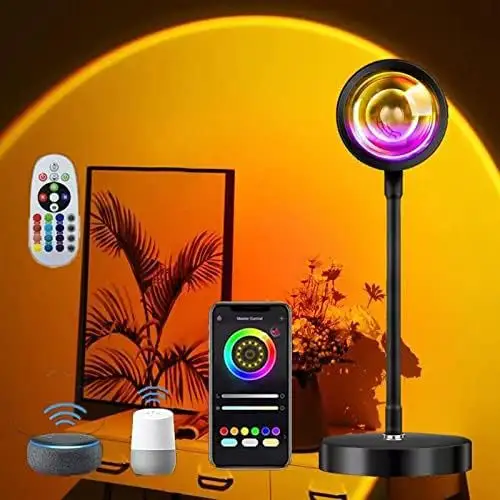 스마트 일몰 프로젝션 라이트 APP RGB 16 색 USB Led 프로젝터 일몰 램프