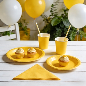 ชุดอุปกรณ์จัดงานเลี้ยงสีพื้น DAMAI ชุดจานชามกระดาษสีพื้นแบบใช้แล้วทิ้ง ขนาด 7 นิ้ว 9 นิ้ว พร้อมถ้วยกระดาษและผ้าเช็ดปาก - Product Image 2