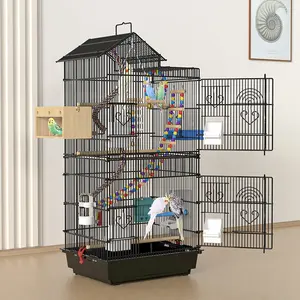 Wholesale Pet Bird Parrot Cages Castle Bird Cage 1m Height With Multi Layers Large Space For Bird