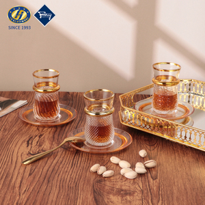 Nouvel ensemble de tasses <span class=keywords><strong>à</strong></span> thé en céramique privée, 6 soucoupes + 6 tasses * 110 ml, ensemble de tasses <span class=keywords><strong>à</strong></span> thé, gobelet <span class=keywords><strong>à</strong></span> vide plaqué, <span class=keywords><strong>verre</strong></span> <span class=keywords><strong>à</strong></span> thé <span class=keywords><strong>marocain</strong></span> avec boîte cadeau, 12 pièces - Product Image 6