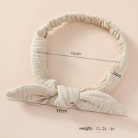 Bando katun putih 2022 untuk balita bayi perempuan, ikat rambut simpul telinga kelinci Turban Bandana Muslin