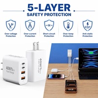 Pengisi Daya Cepat 40W 4-Port Tipe-C USB PD 3.0 (2C+2A) untuk Komputer IOS & Earphone