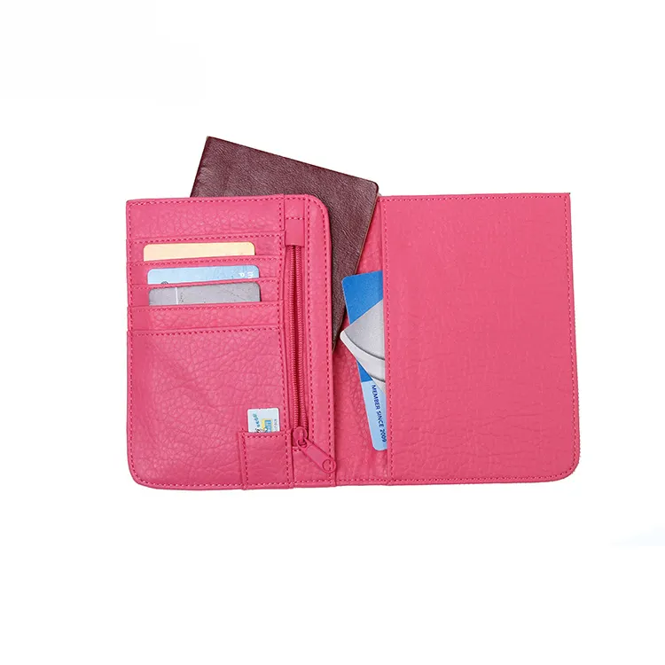 Travelsky Custom Credit Id Card Holder PU Leather Passport Holder Cover For Travel