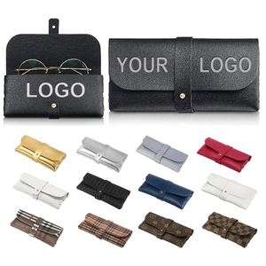 Wholesale Custom <b>Glasses</b> <b>Case</b> Logo Luxury PU Leather Sunglasses Pouch Portable Dust-proof Storage - Product Image 1