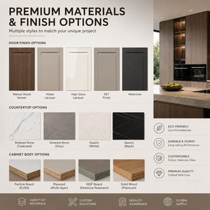 Mobile da <span class=keywords><strong>Cucina</strong></span> Modulare Minimalista con Finitura Lucida in PET, <span class=keywords><strong>Design</strong></span> Senza Maniglie, Resistente all'Umidità, Vendita all'Ingrosso - Product Image 2