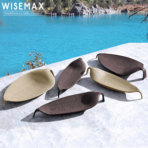 WISEMAX FURNITURE <span class=keywords><strong>Chaise</strong></span> longue d'extérieur moderne en aluminium en forme de feuille, <span class=keywords><strong>chaise</strong></span> longue de <span class=keywords><strong>piscine</strong></span> en rotin tressé <span class=keywords><strong>pour</strong></span> la vente - Product Image 3