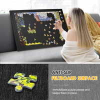 Tapis de puzzle portable antidérapant en feutre léger, plateau de rangement pliable pour puzzles de 1000 ou 500 pièces